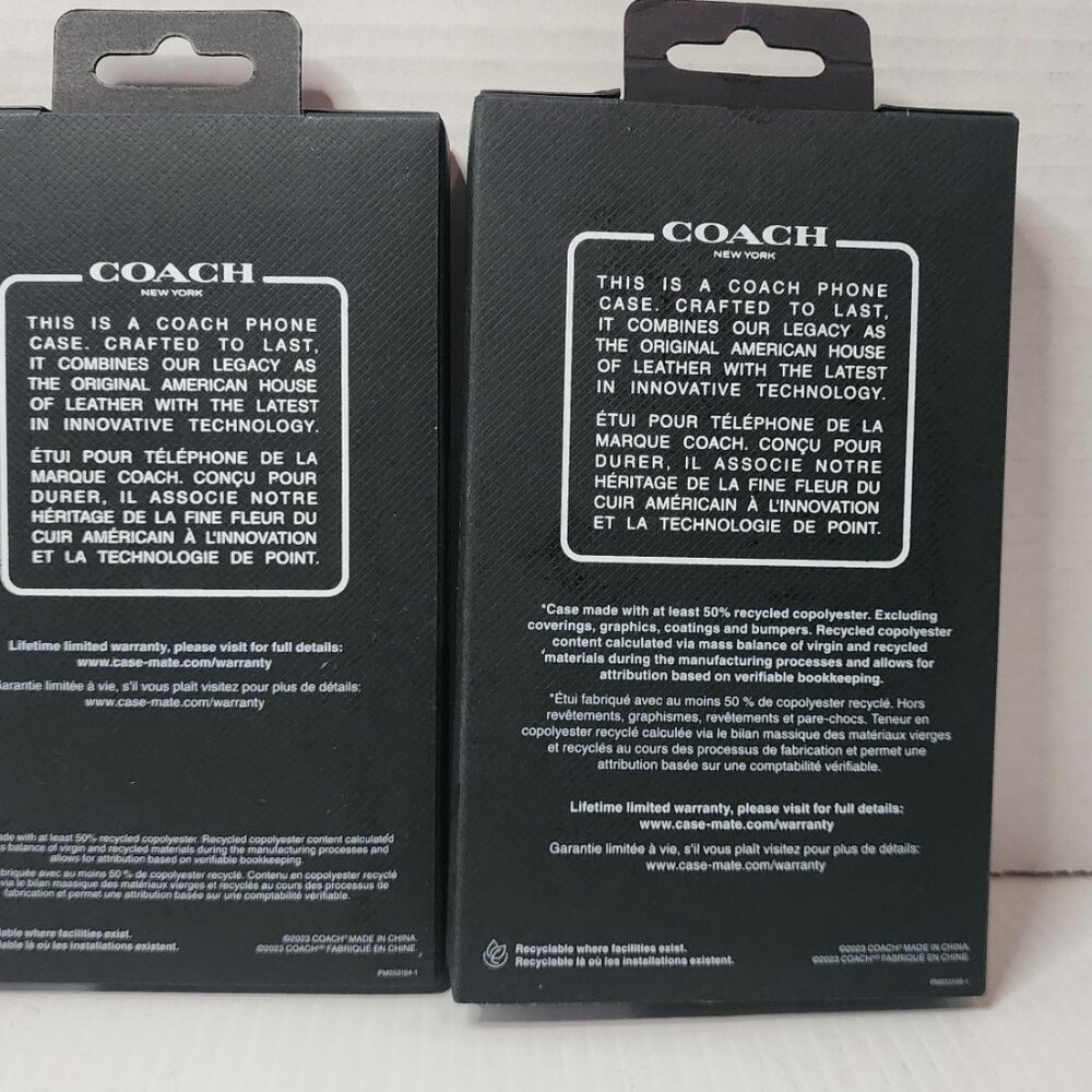 Two Coach iPhone 15 PRO Cases: Signature Folio + Slim Case Bundle Tan New ! - Picture 16 of 16